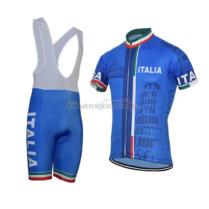 Abbigliamento Ciclismo Italia Manica Corta 2021 Blu